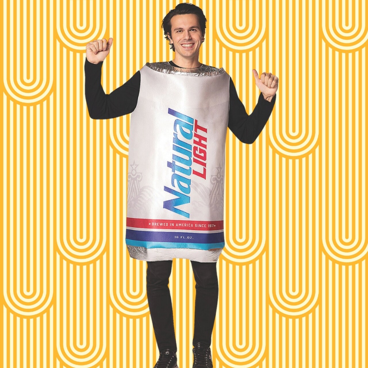 Natural Light Beer Can Adult Costume Funny Beverage Tunic Officially Licensed Halloween Party Outfit